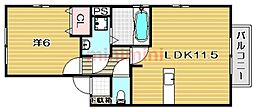 ウィルモア城西B 1LDKの間取図画像