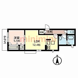 プレンティ上穂積 1LDKの間取図画像