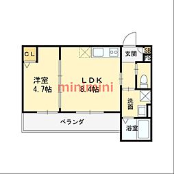 JR東海道・山陽本線 摂津富田駅 徒歩11分の賃貸アパート 3階1LDKの間取り