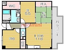 ヴェルファーレ南茨木 3LDKの間取図画像
