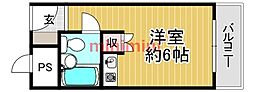 シャルム茨木 ワンルームの間取図画像