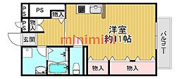 西駅前吉田マンション ワンルームの間取図画像