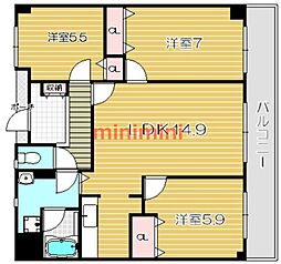モナヴェイル 3LDKの間取図画像