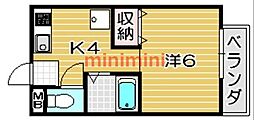 サンパレッソ 1Kの間取図画像