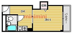 山崎マンション8 1DKの間取図画像