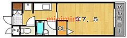 メゾン・ヴェルドゥール 1Kの間取図画像
