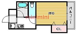 池上マンション 1Kの間取図画像