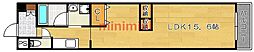 山崎マンション13 1Kの間取図画像