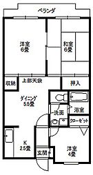 ステラ大倉山 3DKの間取図画像