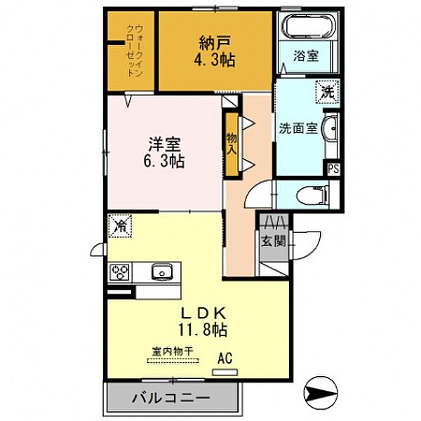 セクレール北本町　A棟 ｜大阪府八尾市北本町４丁目(賃貸アパート1SLDK・3階・58.80㎡)の写真 その2