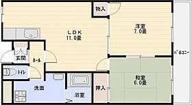 サンハイツ旭ヶ丘  ｜ 大阪府柏原市旭ケ丘３丁目（賃貸マンション2LDK・3階・58.00㎡） その2