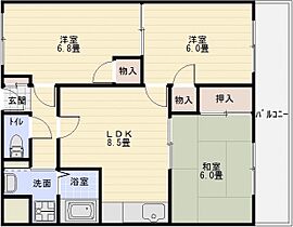 スタンドアップ国分 202号室 ｜ 大阪府柏原市国分西２丁目1-31（賃貸マンション3LDK・2階・57.10㎡） その2