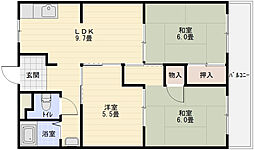 玉手山ハイツ3号館 3階/-