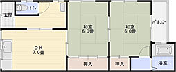 コーポ西尾 2DKの間取図画像