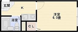 コンフォート本町 1Kの間取図画像