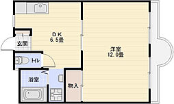 重尾マンション 1DKの間取図画像
