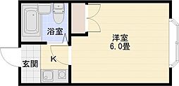 シティライフ柏原 1Kの間取図画像