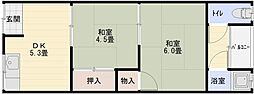 丸栄文化 2DKの間取図画像