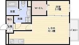 メゾンカムス 1LDKの間取図画像