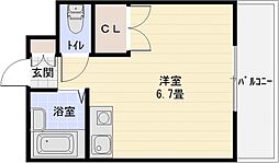 リトルパレス ワンルームの間取図画像