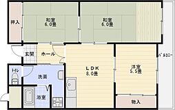 マンション国分・ウエスト 3LDKの間取図画像