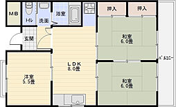 マンショングランディー 3LDKの間取図画像