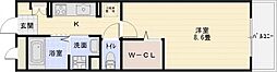 ラージ 1Kの間取図画像