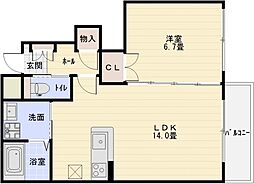 FrancFranc 1LDKの間取図画像