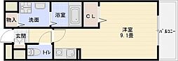 鈴蘭ハイツ 1Kの間取図画像
