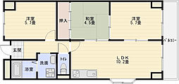 エクシード国分 3LDKの間取図画像