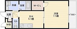 アンプルールフェールリアライフ 1DKの間取図画像