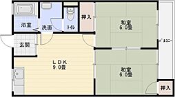 ハイツランマン 2LDKの間取図画像