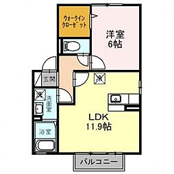 ラ・ミュー久宝寺1 1LDKの間取図画像