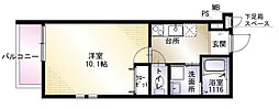 シャルムコート 1Kの間取図画像