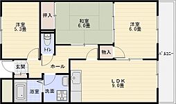 グランパリス国分 3LDKの間取図画像