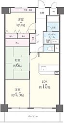 タウンコート咲佳映 3LDKの間取図画像