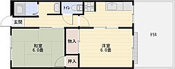 本町ガーデンハイツ 2Kの間取図画像