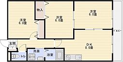 グランドゥール 3DKの間取図画像