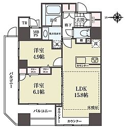 東陽町セントラルタワー 2LDKの間取図画像