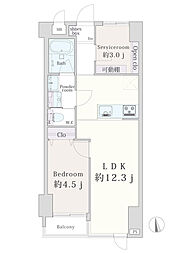 日神シルバーパレス鷺宮 1SLDKの間取図画像