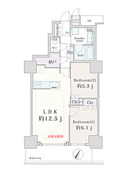 プラウドタワー石神井公園 2LDKの間取図画像