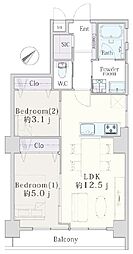 三鷹明穂マンション 2LDKの間取図画像