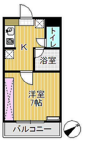 プリンスマンション 102｜富山県小矢部市茄子島(賃貸マンション1K・1階・21.70㎡)の写真 その2