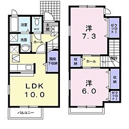 ラフォレスタ1 2LDKの間取図画像