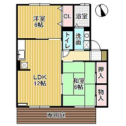 ソレイユ・ルヴァンB 2LDKの間取図画像