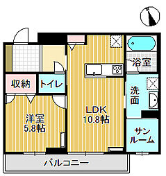 ミライエ・シリウス South 1LDKの間取図画像