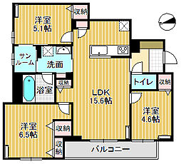 ミライエ・シリウス South 3LDKの間取図画像