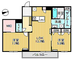 ミライエ・シリウス West 2LDKの間取図画像