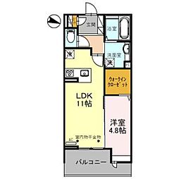 D-RESIDENCE椿 1LDKの間取図画像