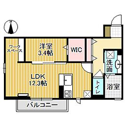エルメゾン 1LDKの間取図画像